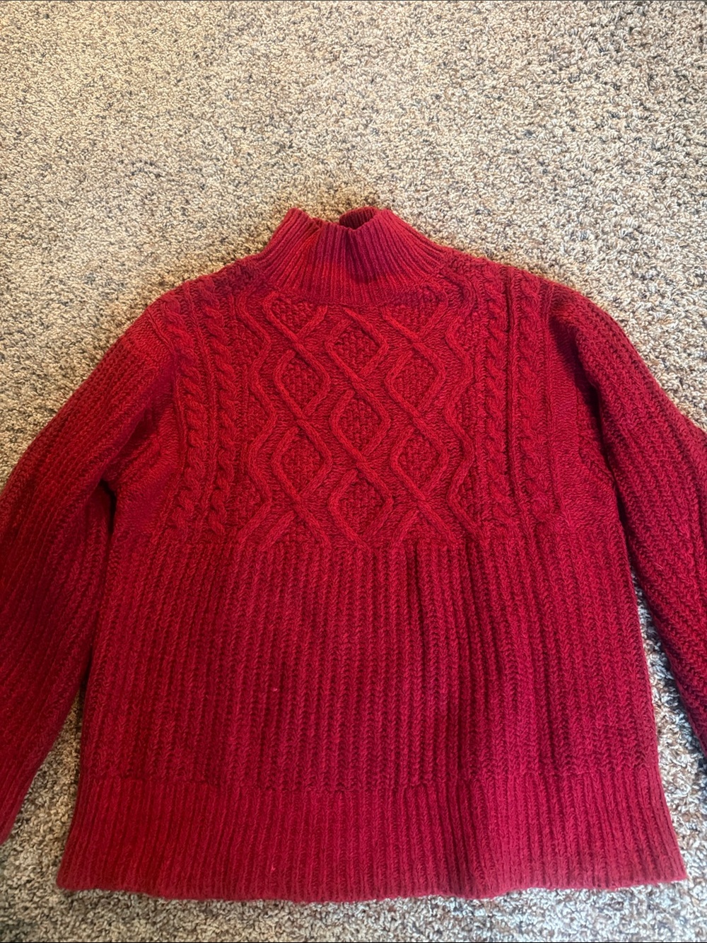 a new day Red Cable Knit Turtleneck Sweater